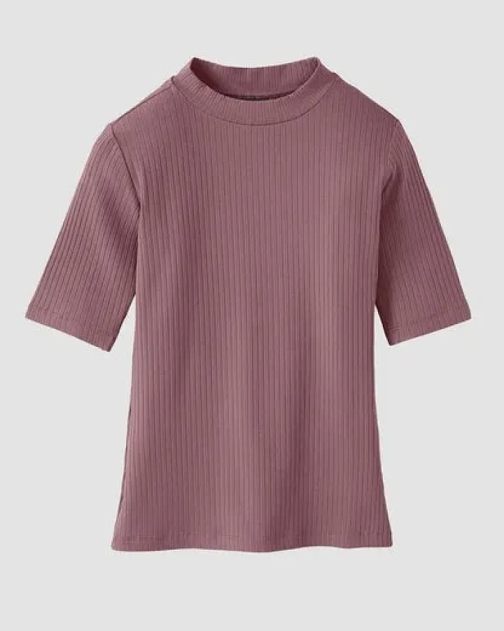 Produktseite: Damen Rib Longsleeve aus Leinen und LENZING ECOVERO Viskose Mix - DANDELION - recolution