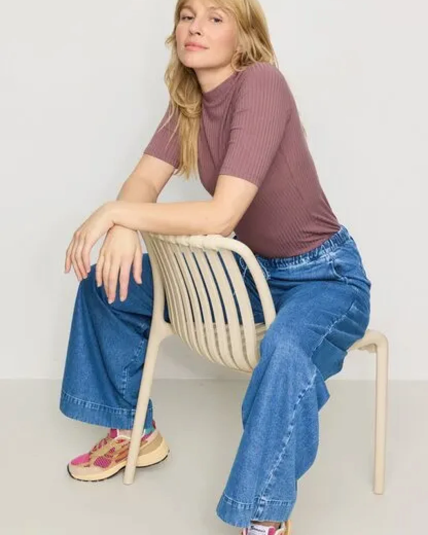 Damen Rib Longsleeve aus Leinen und LENZING ECOVERO Viskose Mix - DANDELION - recolution – Ansicht 4