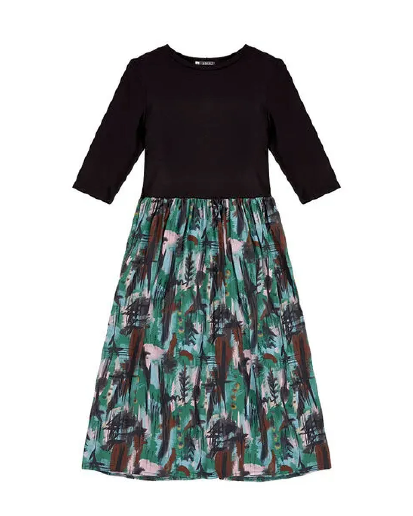 WiDDA berlin Kleid MIXI schwarz/ aquarell Print aus ECOVERO® – Ansicht 3