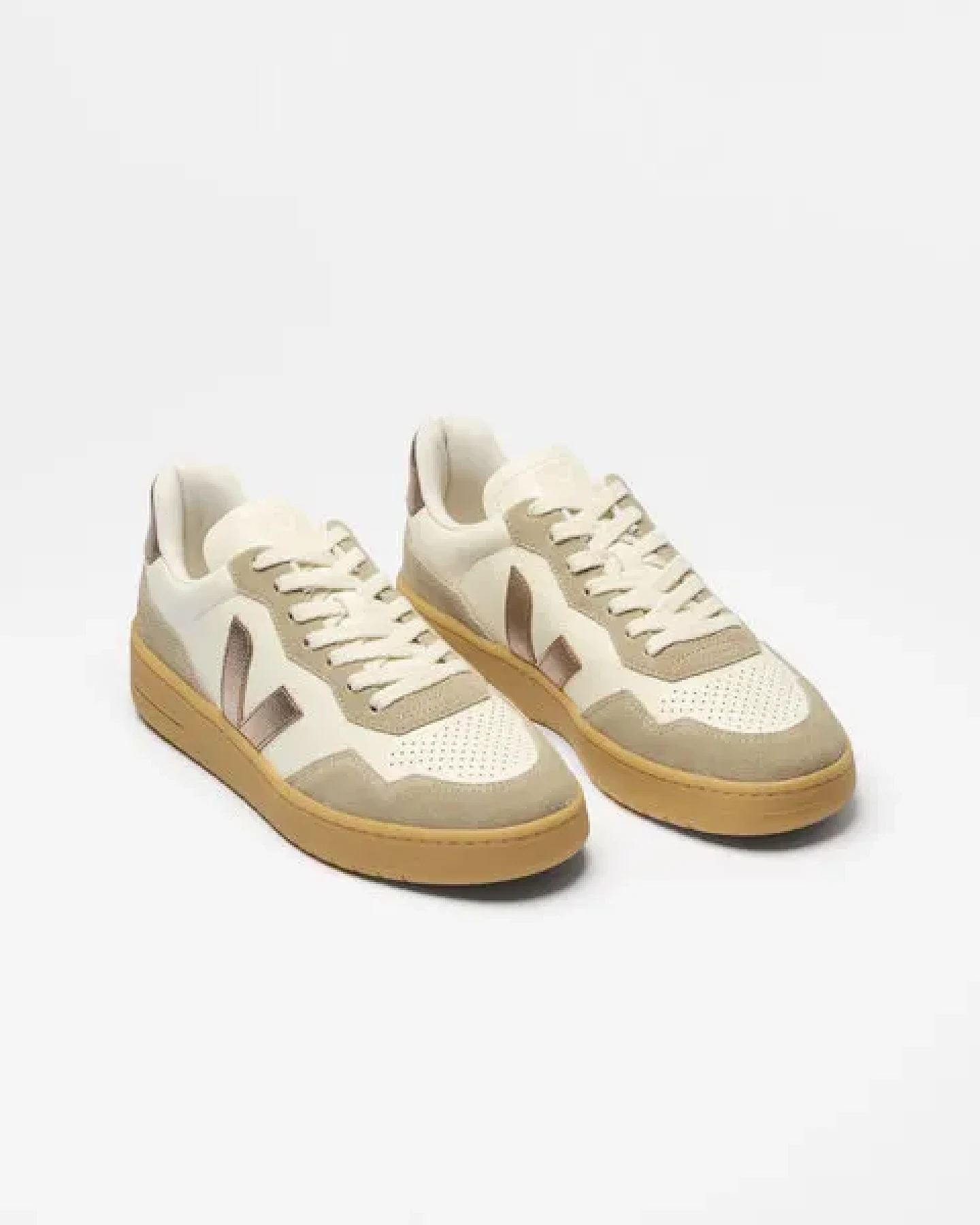 Veja Damen-Sneaker V-90 OT Leather Pure Bronze Natural – Ansicht 3
