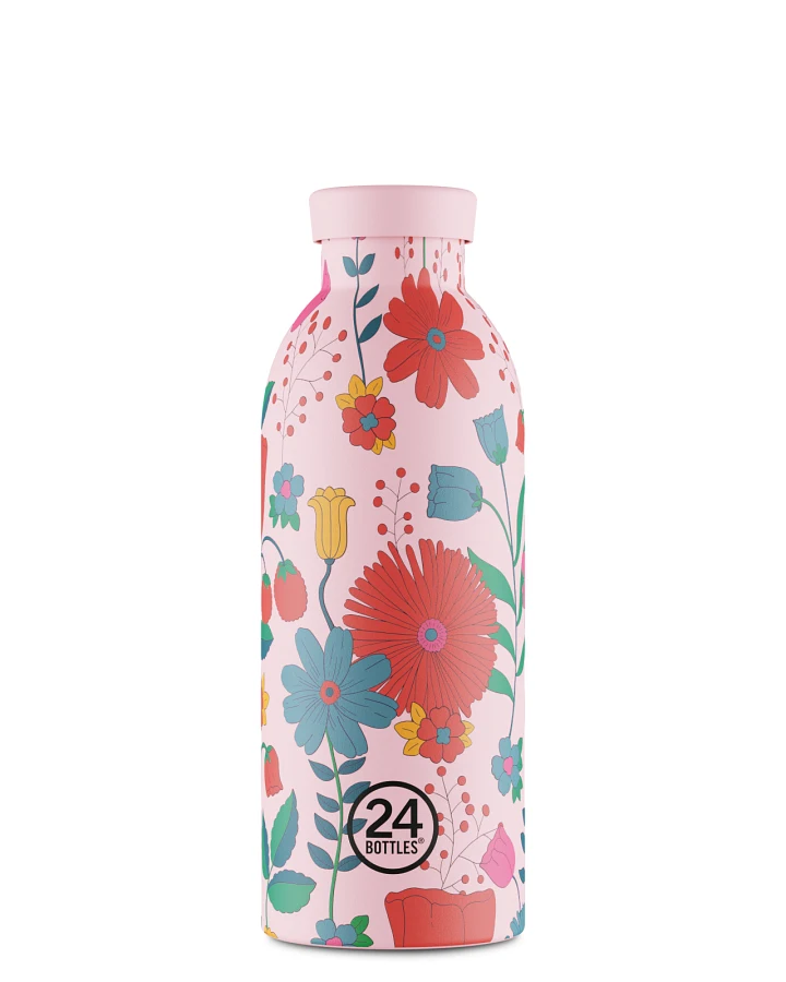 Thermos Trinkflasche aus Edelstahl 500 ml, pink, Clima Bottle Bloom Bloom Pink - 24Bottles
