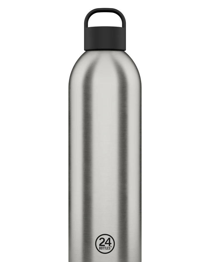 Thermos Trinkflasche aus Edelstahl 1,5 l, silber, gebÃ¼rsteter Edelstahl, Clima Bottle Brushed Steel - 24Bottles