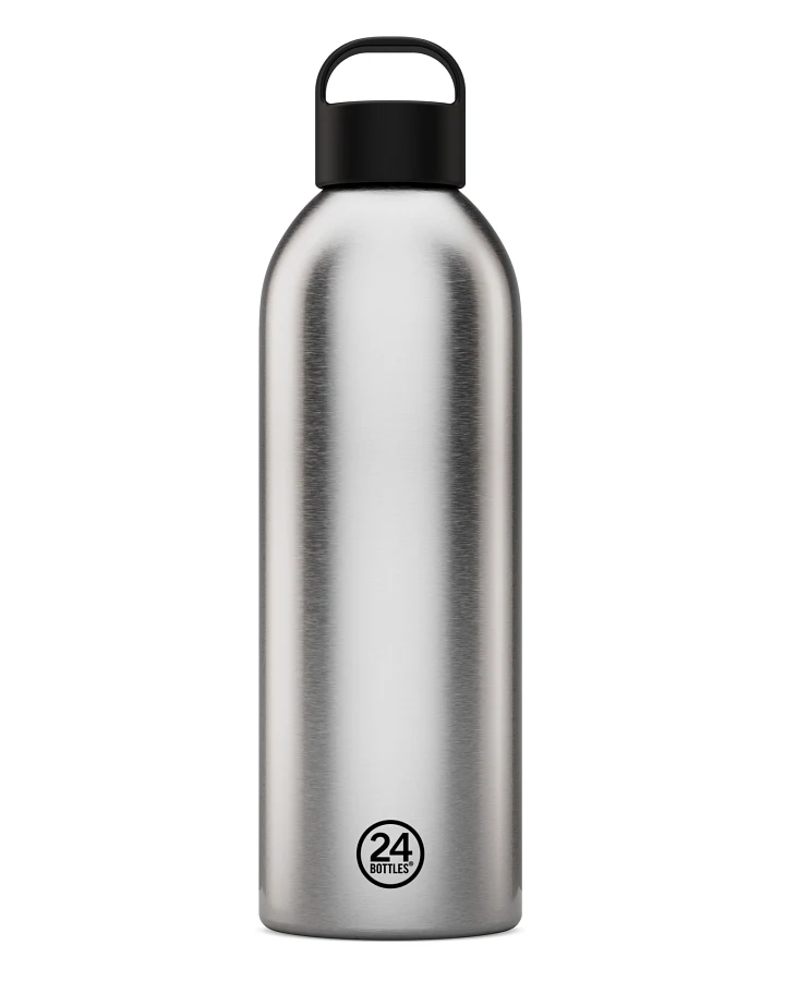 Thermos Trinkflasche aus Edelstahl 1,5 l, silber, gebürsteter Edelstahl, Clima Bottle Brushed Steel - 24Bottles