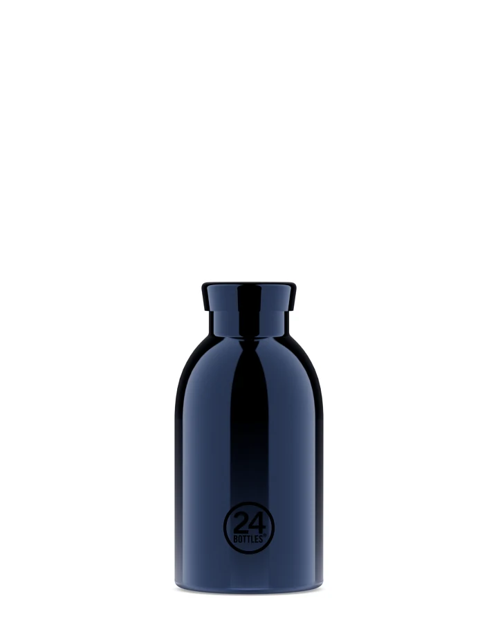 Thermos Trinkflasche aus Edelstahl 330 ml, schwarz, personalisierbar, Clima Bottle Black Radiance - 24Bottles