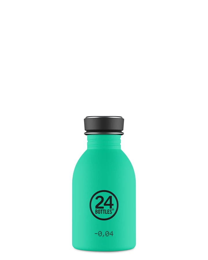 Trinkflasche aus Edelstahl 250 ml, minzgrÃ¼n, personalisierbar, Urban Bottle Mint - 24Bottles