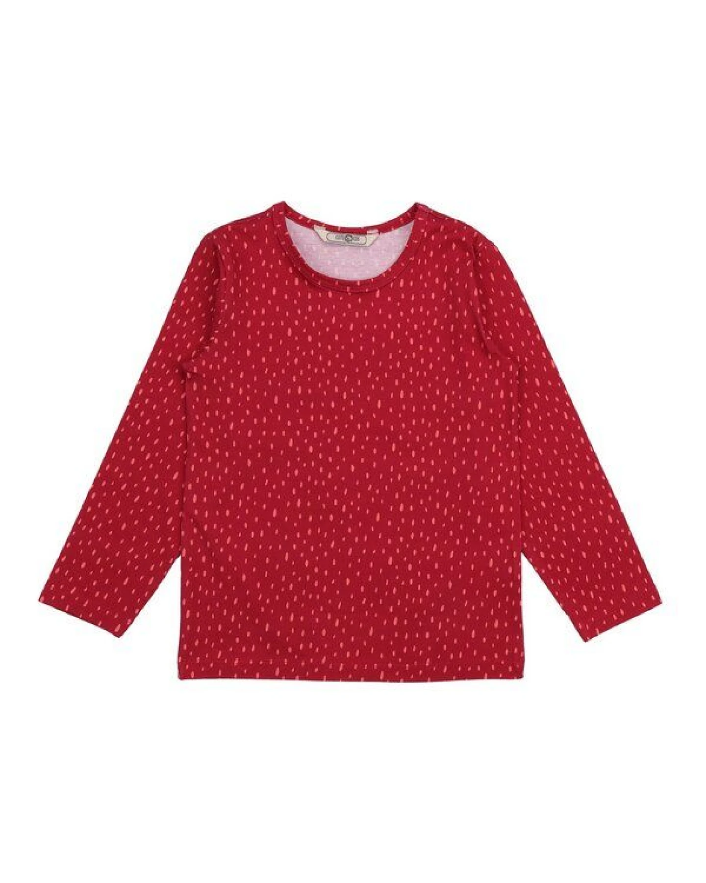Cotokids Kinder Langarmshirt – Rot mit feinem Muster, weich & bequem, alltagstauglich, gut kombinierbar – Ansicht 2