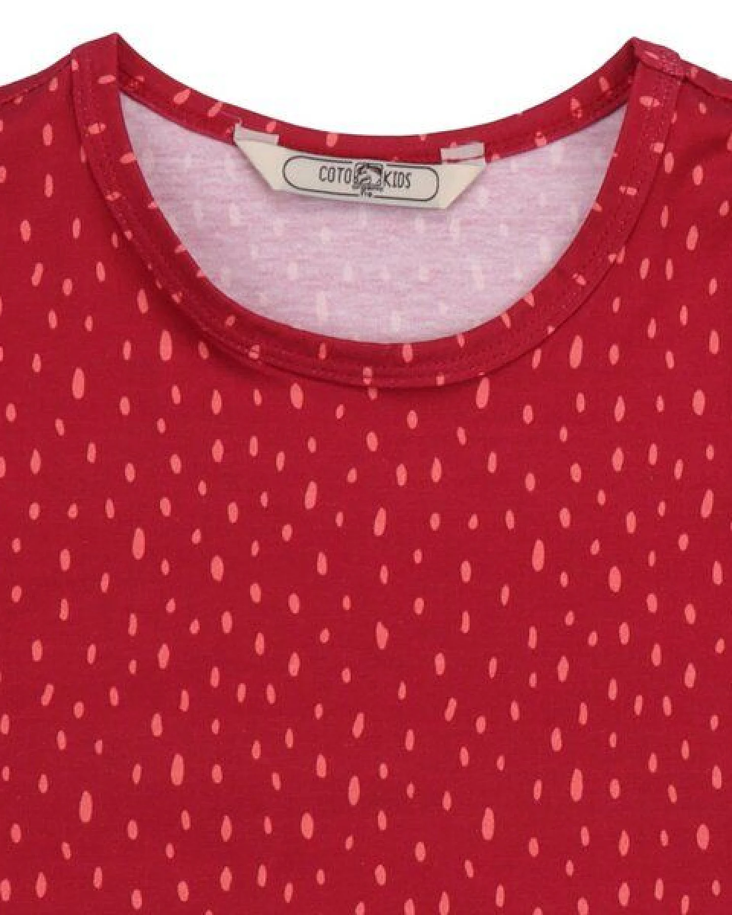 Cotokids Kinder Langarmshirt – Rot mit feinem Muster, weich & bequem, alltagstauglich, gut kombinierbar – Ansicht 3