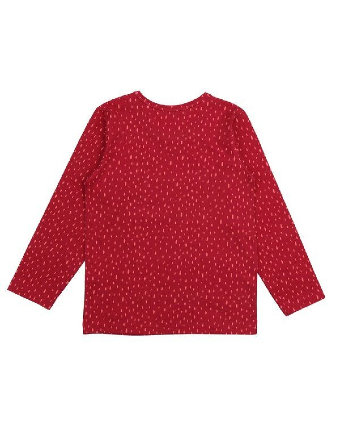 Cotokids Kinder Langarmshirt – Rot mit feinem Muster, weich & bequem, alltagstauglich, gut kombinierbar – Ansicht 4