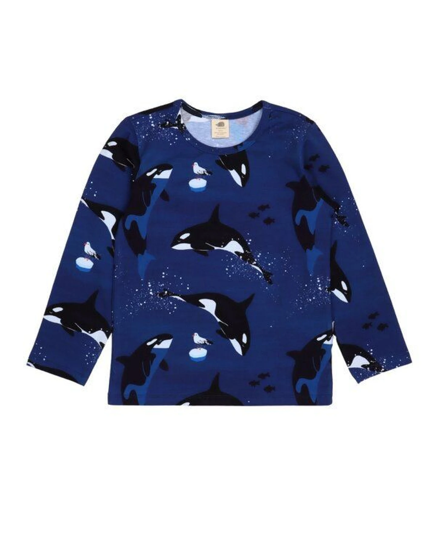 Kinder Langarmshirt Bio-Baumwolle Playful Orcas Walkiddy, GOTS-zertifiziertes Longsleeve, vegan, weiches Orca-Shirt für Kleinkinder, nachhaltige Langarm-Oberteil für Kindergarten & Freizeit – Ansicht 3