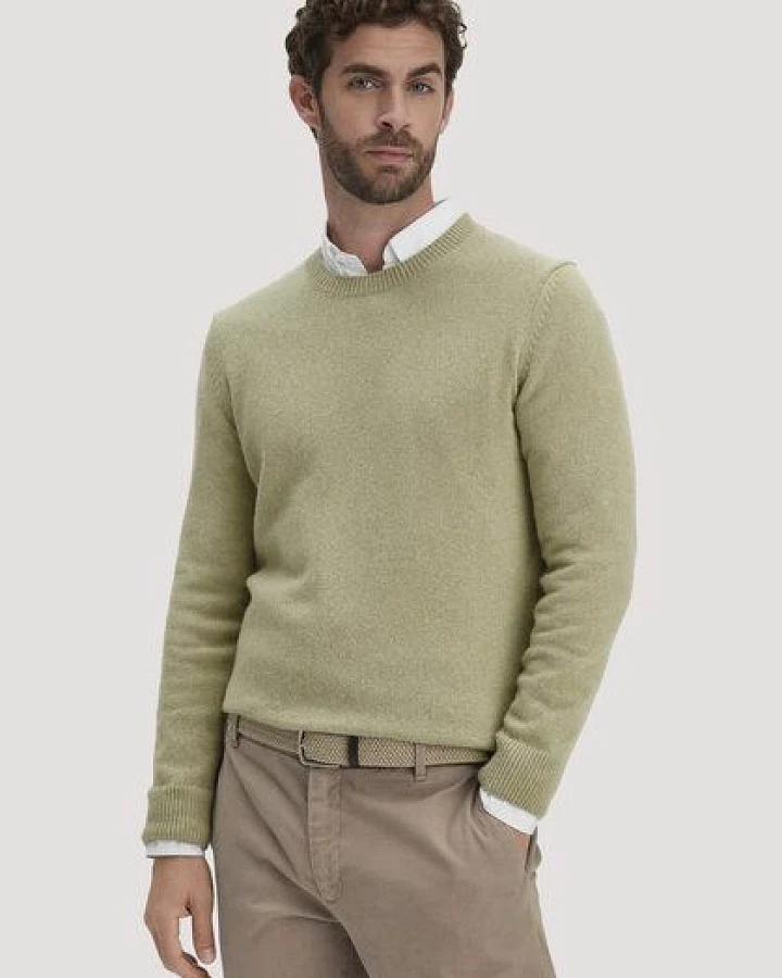 hessnatur Strick Pullover Regular aus Bio-Merinowolle mit Bio-Baumwolle