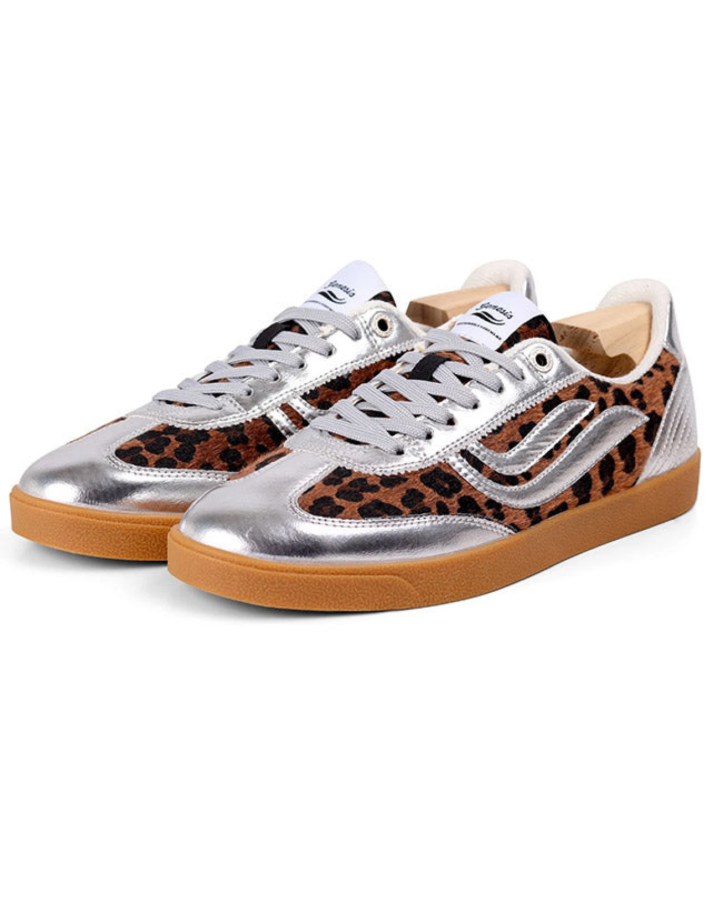 Genesis Damen vegan Sneaker G-Volley Animal-Print Silber/Leo – Ansicht 2