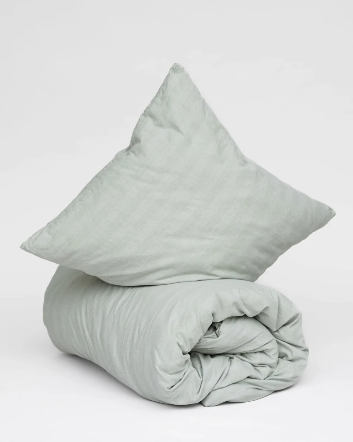 MELA unisex vegan Bettwäsche Himanshu Herbal Green Herringbone