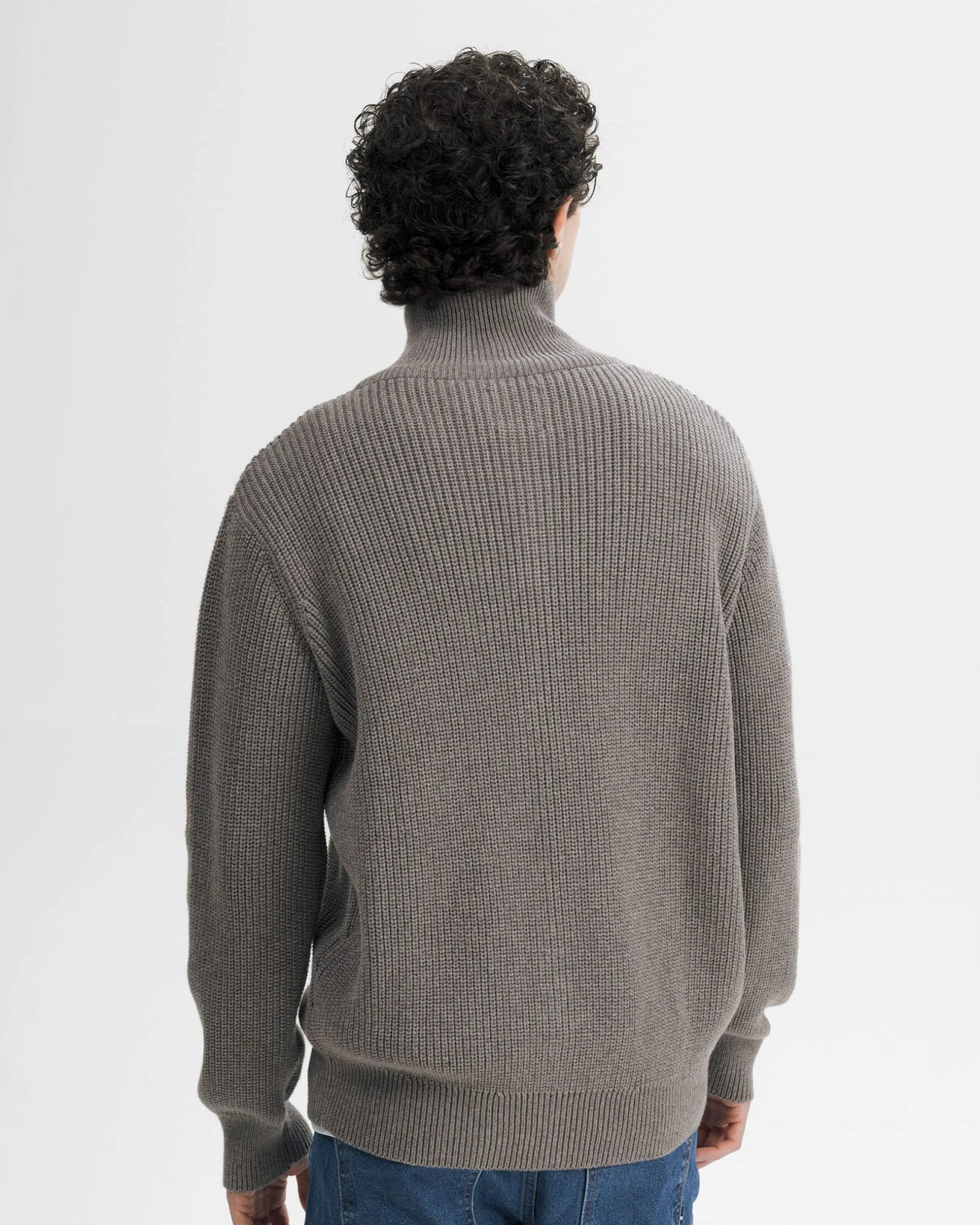 MELA Herren vegan Strickjacke Mit Rippbündchen Taksh Bear Melange – Ansicht 2