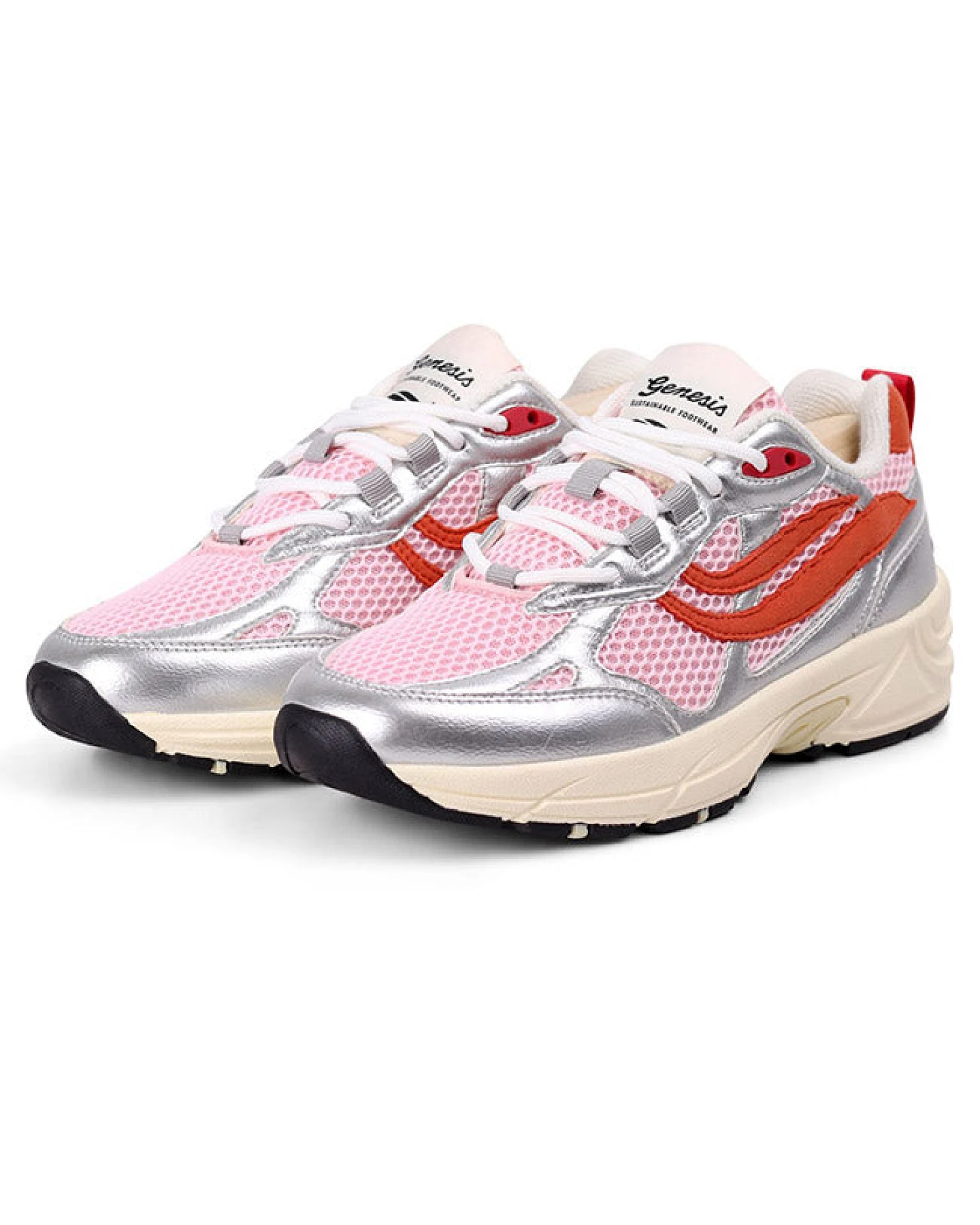 Genesis Damen vegan Sneaker G-Eco 99 Multi Silber/Orange/Rosa – Ansicht 2