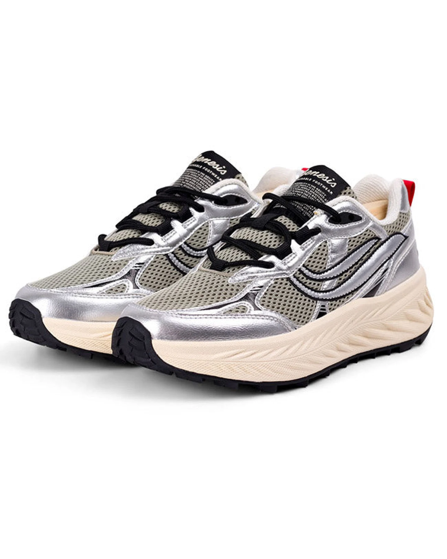Genesis Damen vegan Sneaker G-Eco 99 Bulky Silber/Olive – Ansicht 2