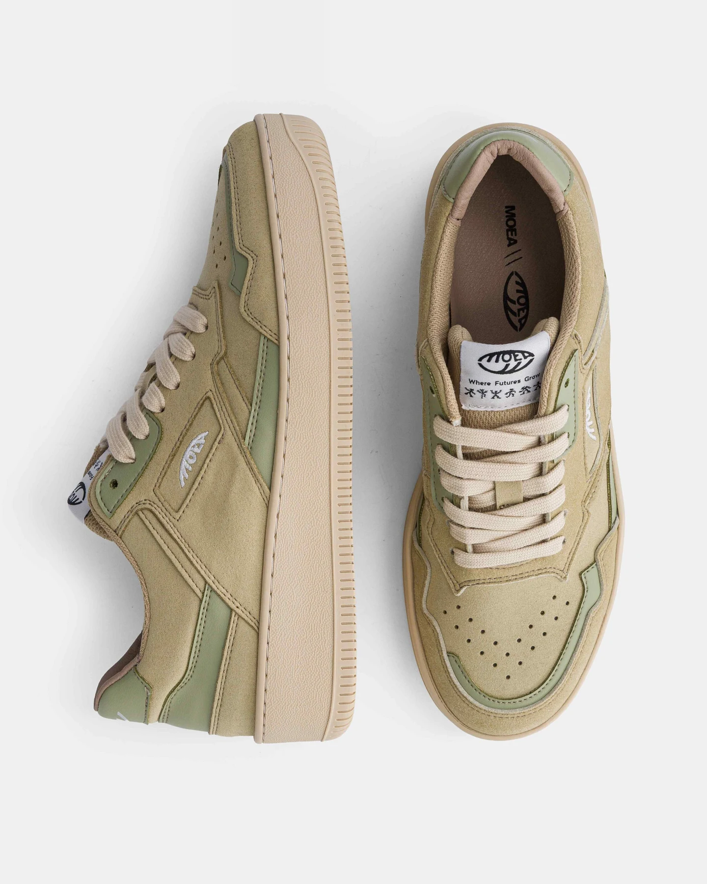 MoEa Herren vegan Sneaker Origin Full Aloe Vegan Suede Cactus – Ansicht 2