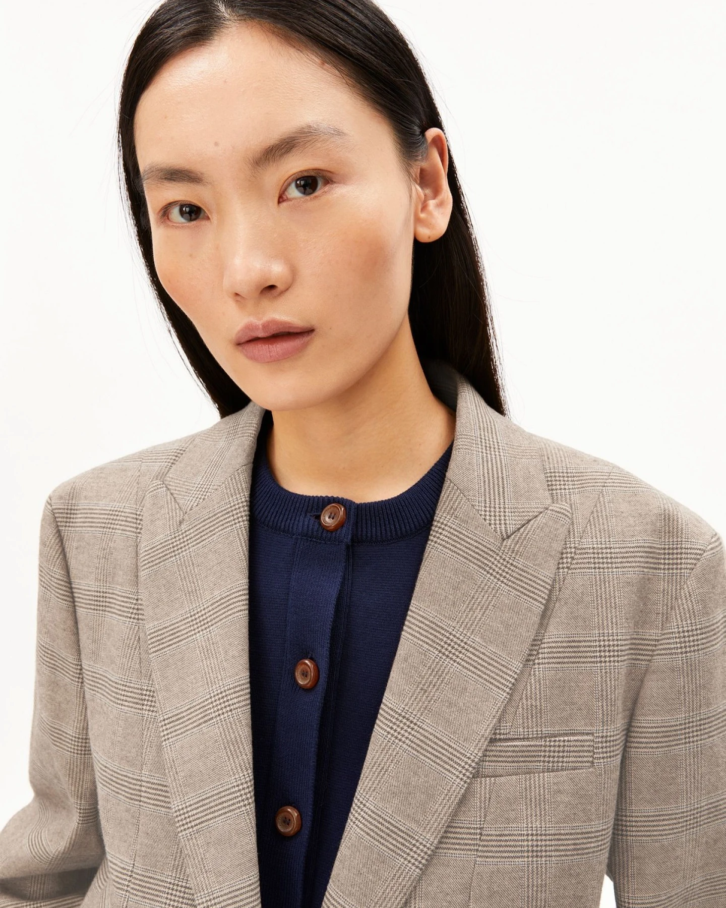 Blazer Check Oversized Beige – Ansicht 4