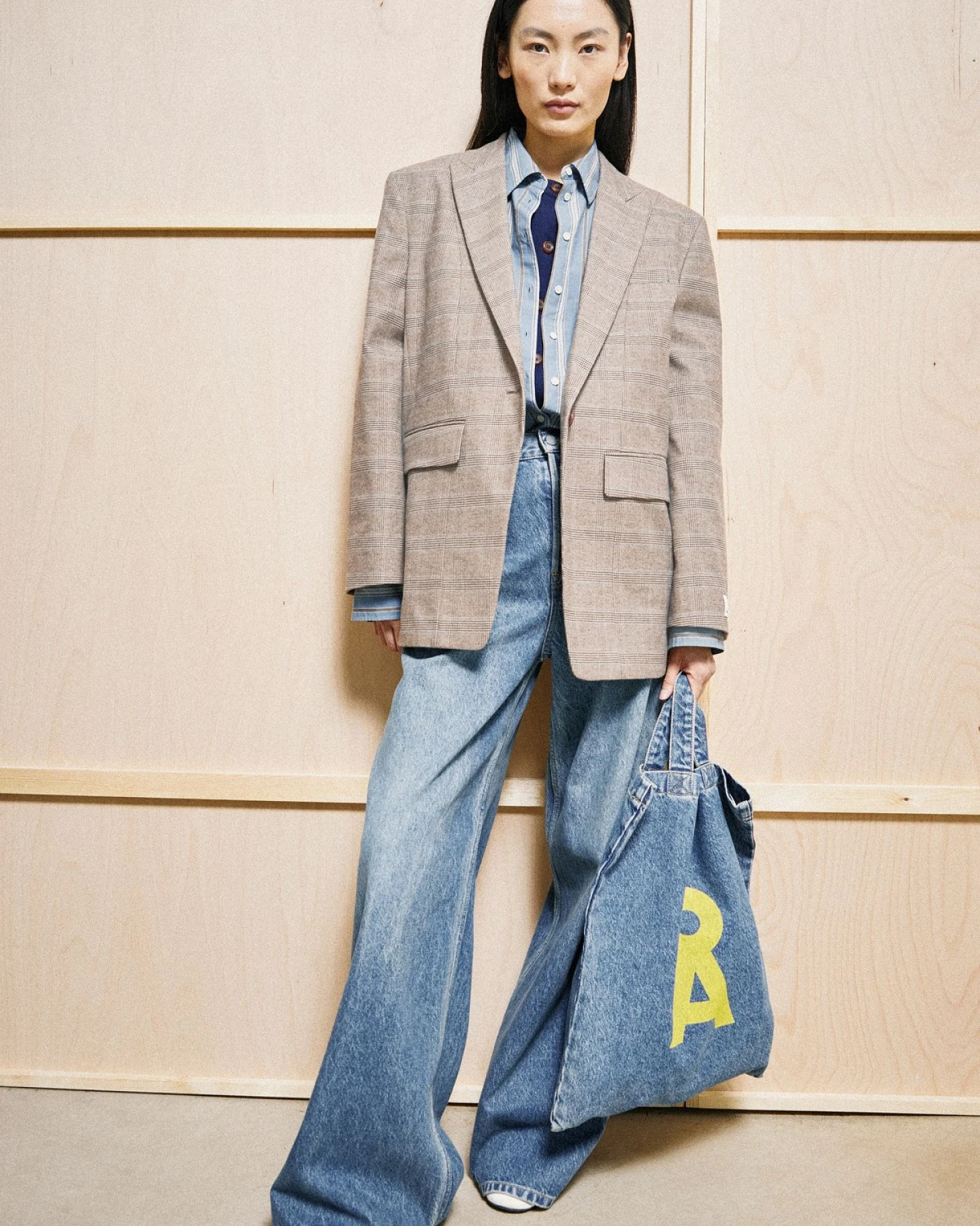 Blazer Check Oversized Beige – Ansicht 5