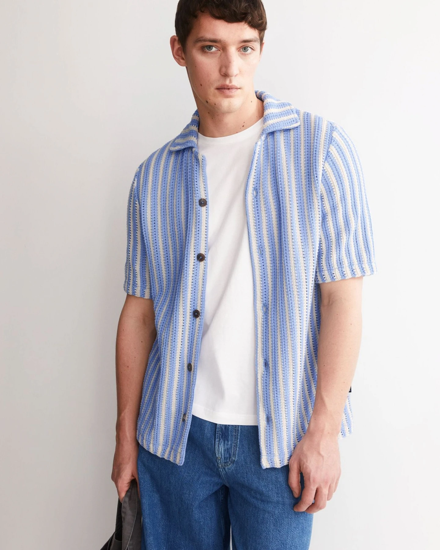 Hemd Knit Striped Blau – Ansicht 5