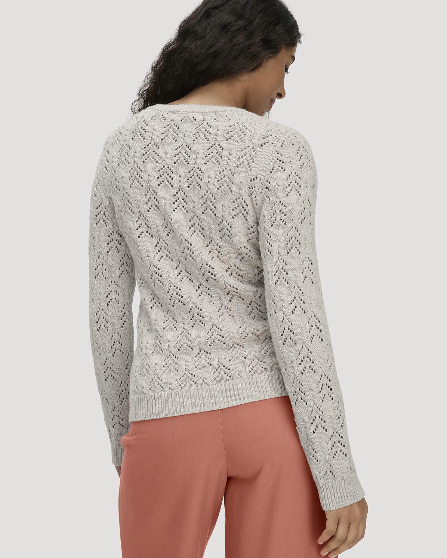 hessnatur Damen Strick Pullover Regular aus Bio-Baumwolle und Schurwolle - beige - Größe XL – Ansicht 3