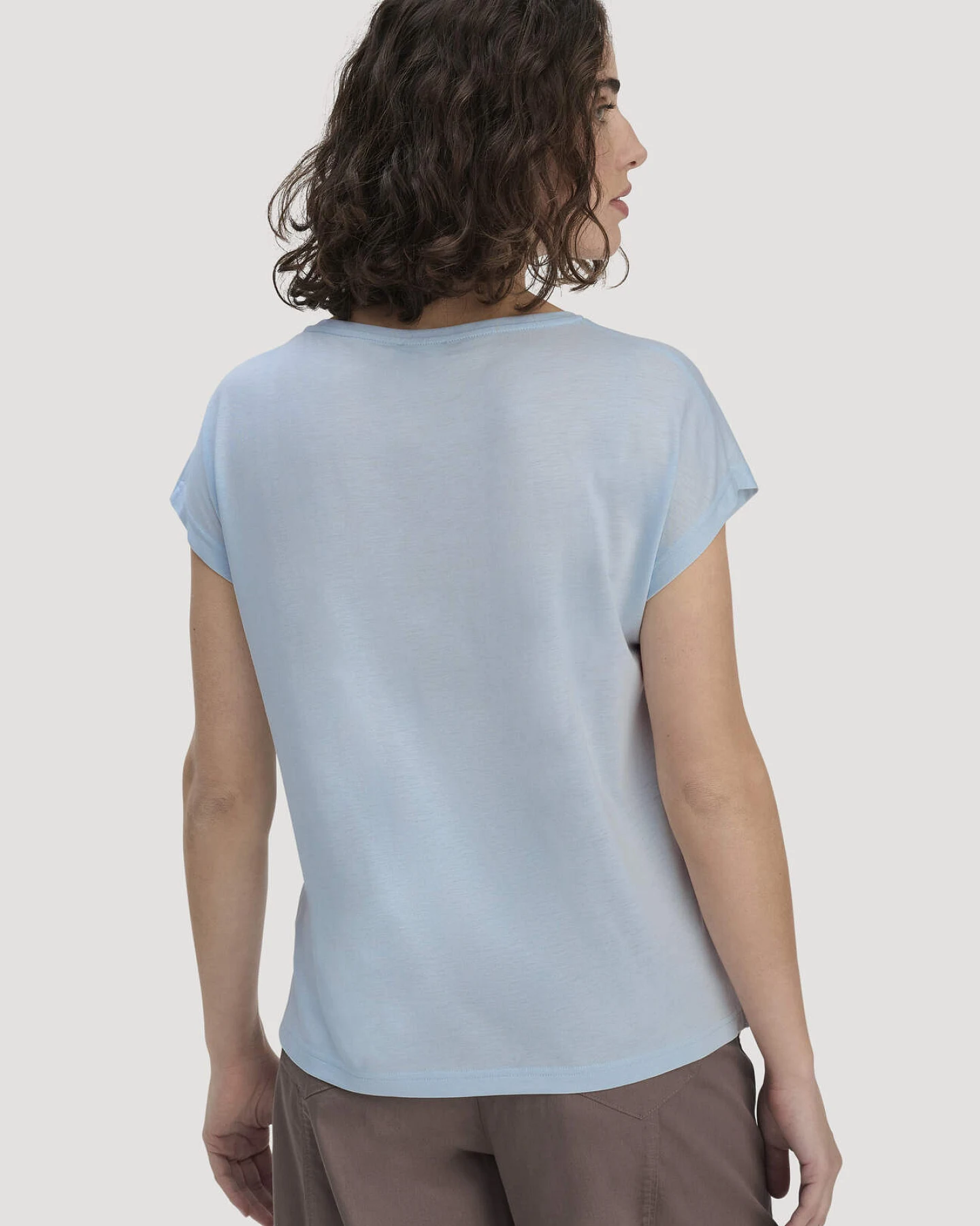 hessnatur Damen T-Shirt Oversize aus TENCEL™ Lyocell mit Bio-Baumwolle - blau - Größe XS – Ansicht 3