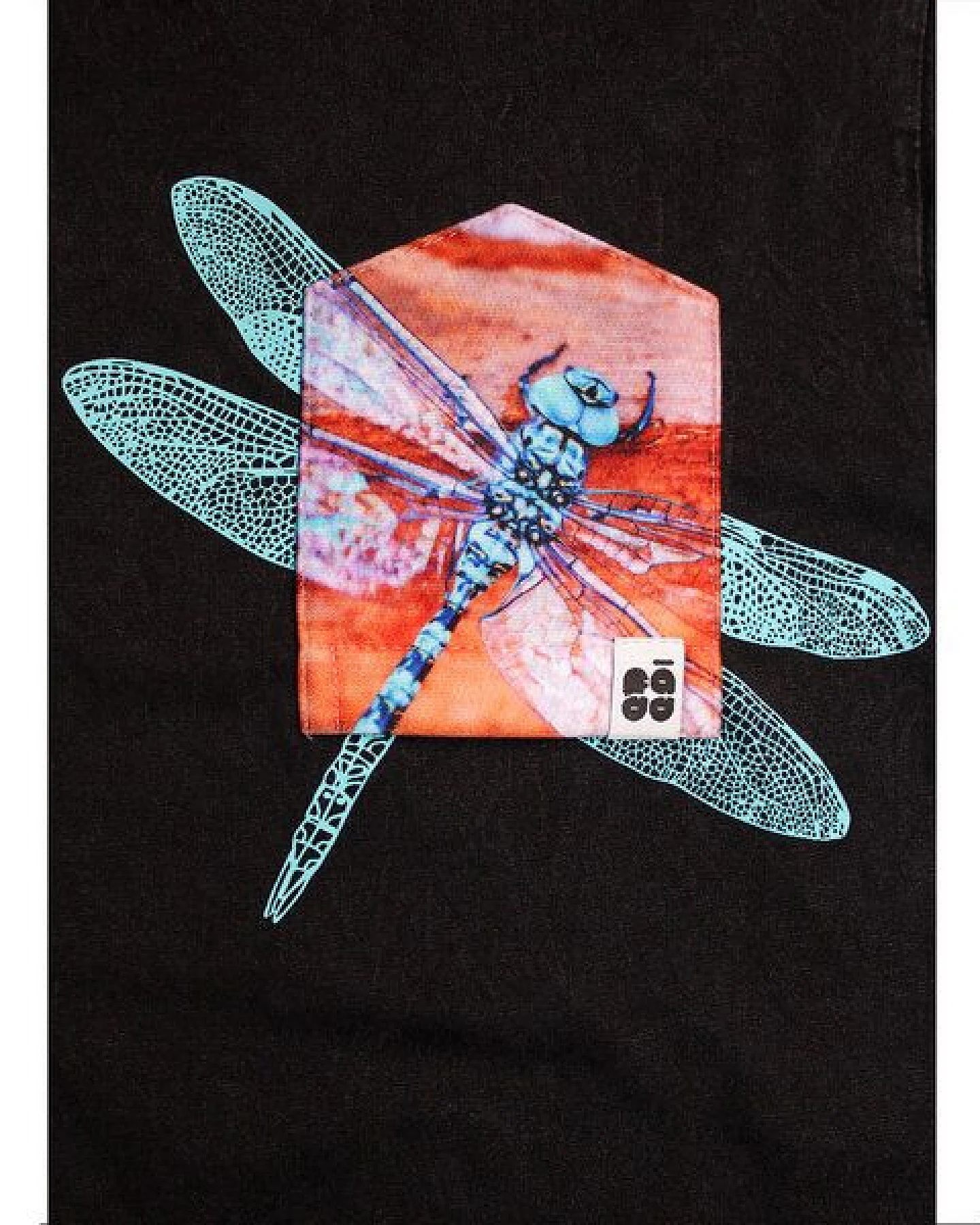 FÄDD Damen T-Shirt Rundhals aus Bio-Baumwolle "Drachenfliege BT" Schwarz – Ansicht 2