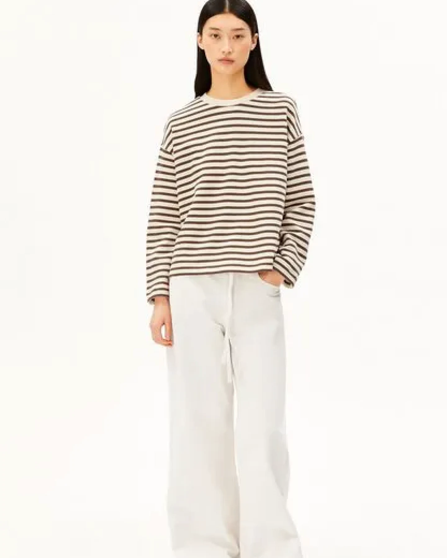 ARMEDANGELS FRANKAA MAARLEN STRIPE Damen Sweatshirt aus Bio-Baumwolle – Ansicht 4