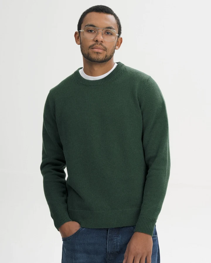 MELA Herren vegan Strickpullover Charun In Deep Forest Melange