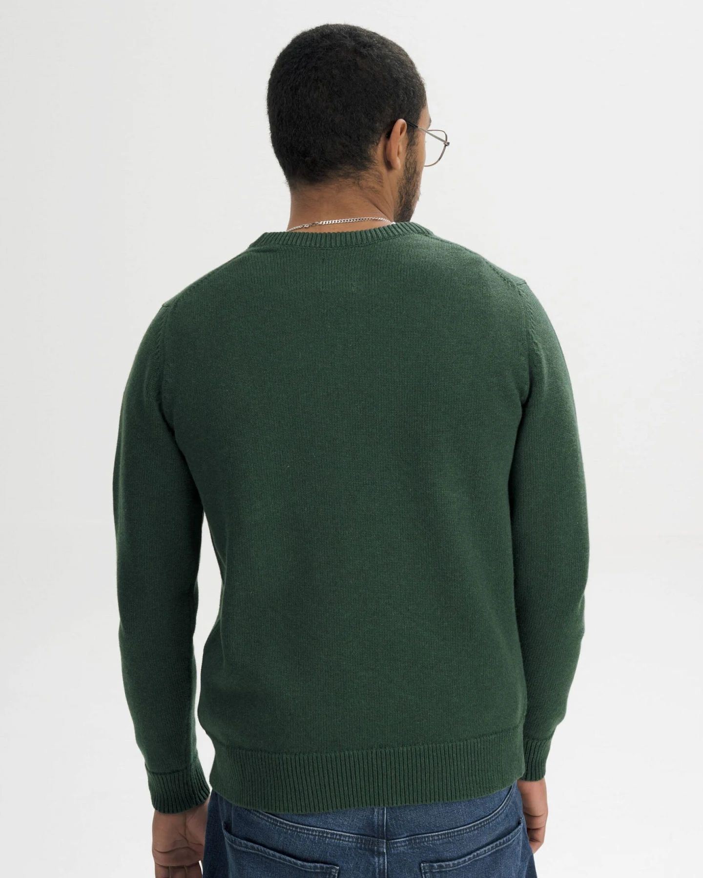 MELA Herren vegan Strickpullover Charun In Deep Forest Melange – Ansicht 2