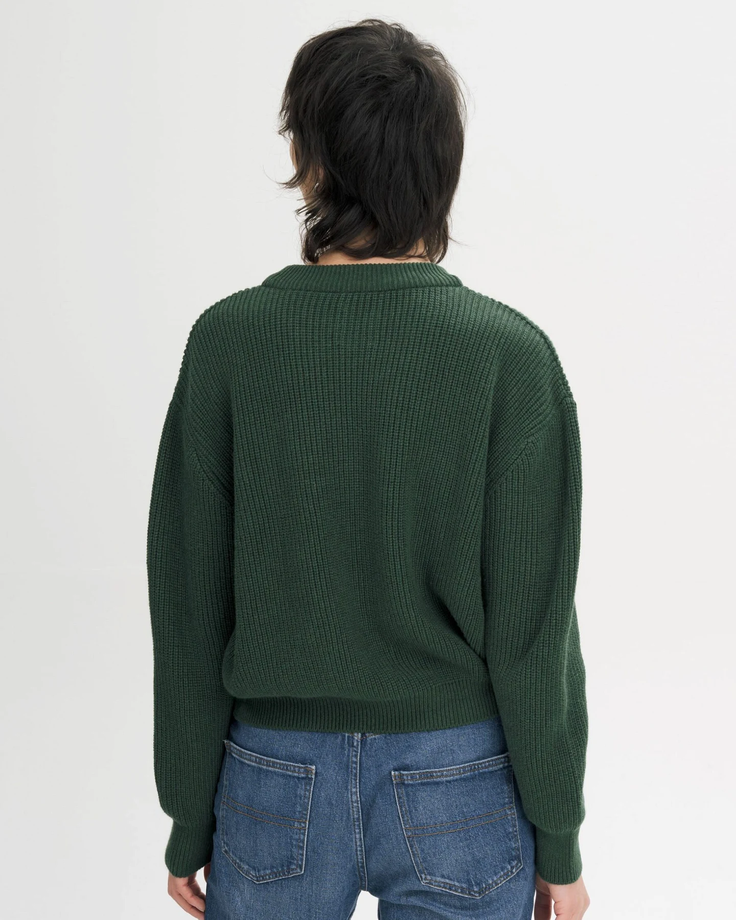 MELA Damen vegan Strickpullover Rib Adah In Deep Forest Melange“ – Ansicht 2