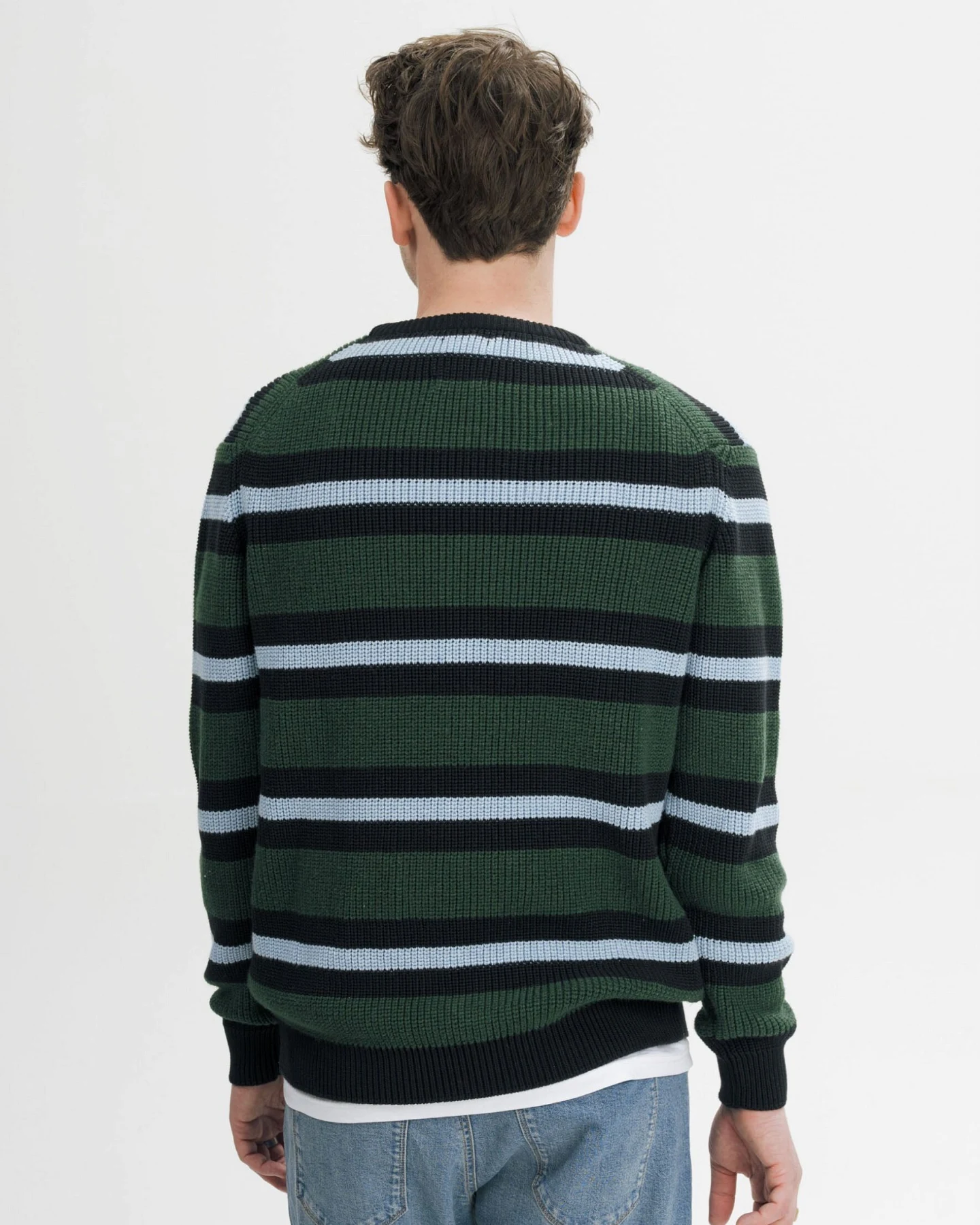 MELA Herren vegan Strickpullover Ravi Forest Gestreift – Ansicht 2