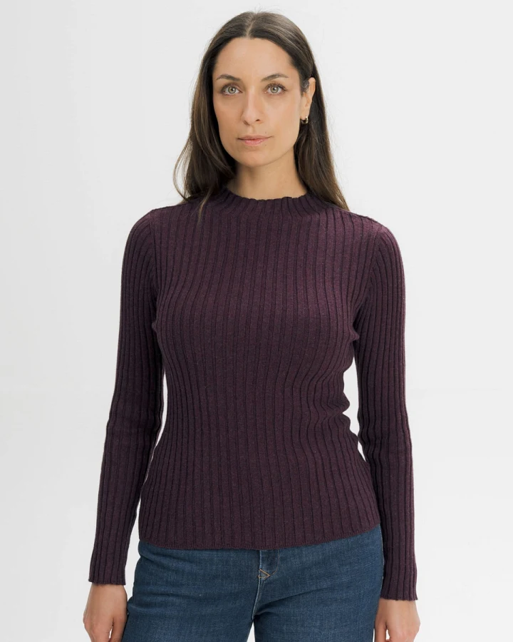 MELA Damen vegan Strickpullover Namari Elderberry Melange