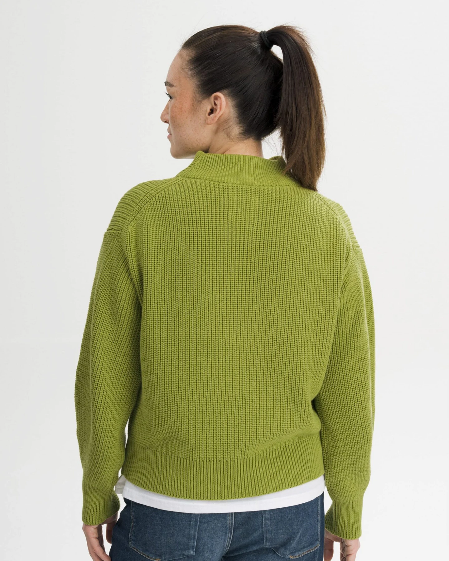 MELA Damen vegan Strickpullover Mit Rippmuster Kimaya Seaweed – Ansicht 2