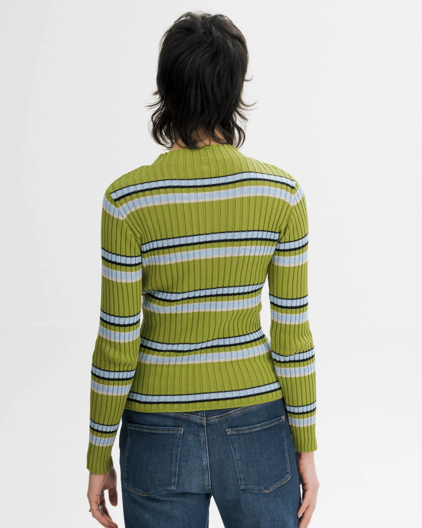 MELA Damen vegan Strickpullover Namari Mixed Nature Gestreift – Ansicht 2