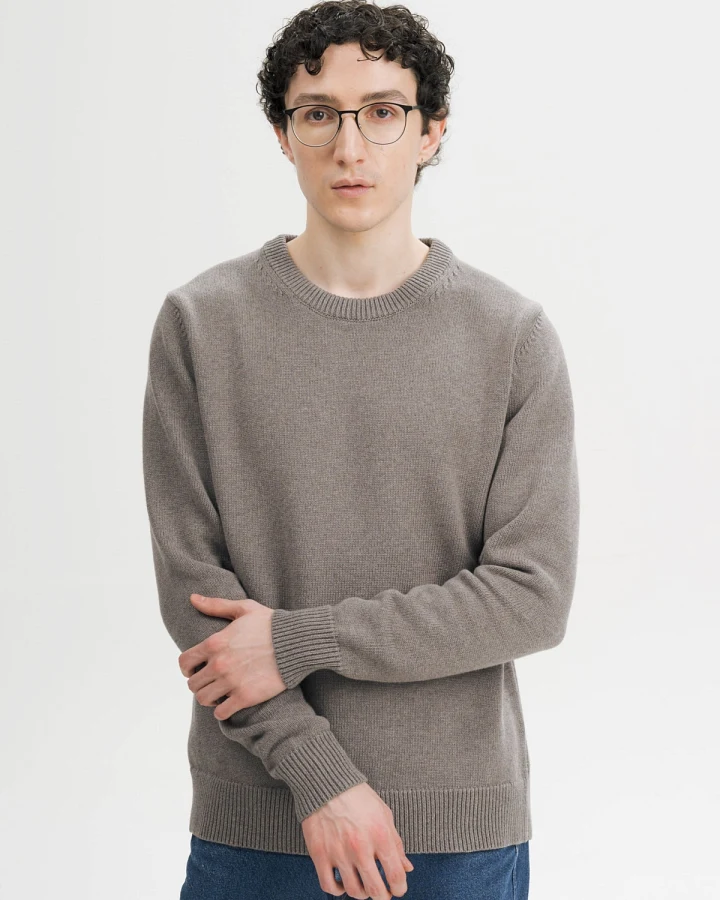 MELA Herren vegan Strickpullover Charun Bear In Melange