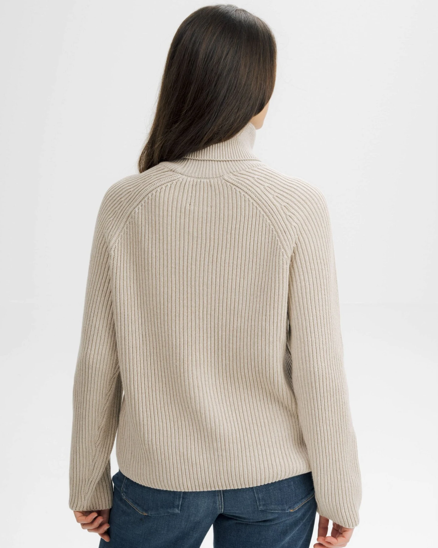 MELA Damen vegan Strickpullover Mit Rippenmuster Und Rollkragen Chirha Pebble Melange – Ansicht 2