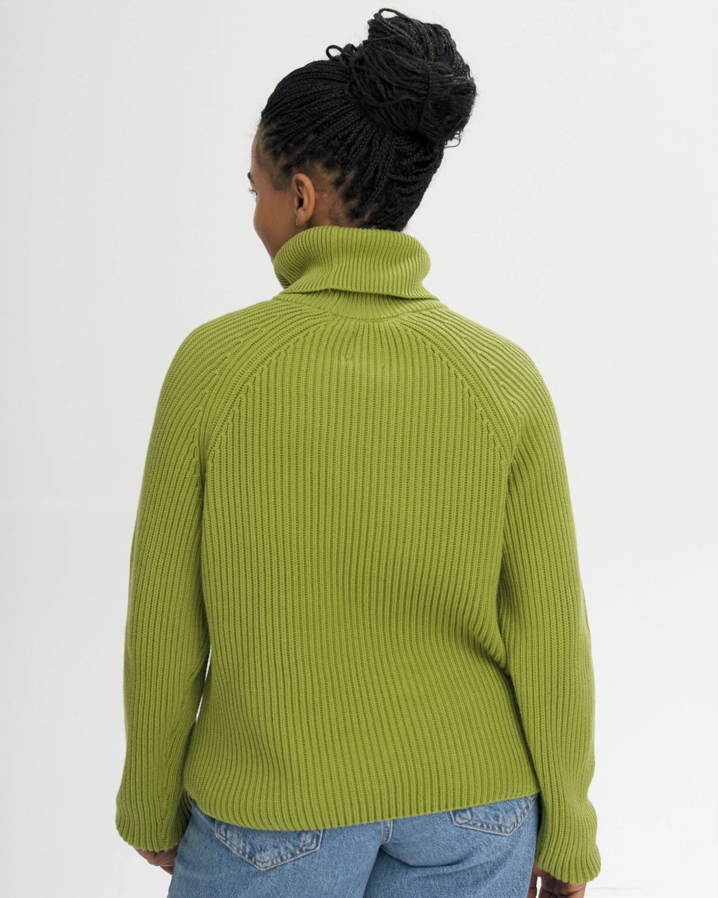 MELA Damen vegan Strickpullover Mit Rippbündchen Und Rollkragen Chirha Seaweed – Ansicht 2