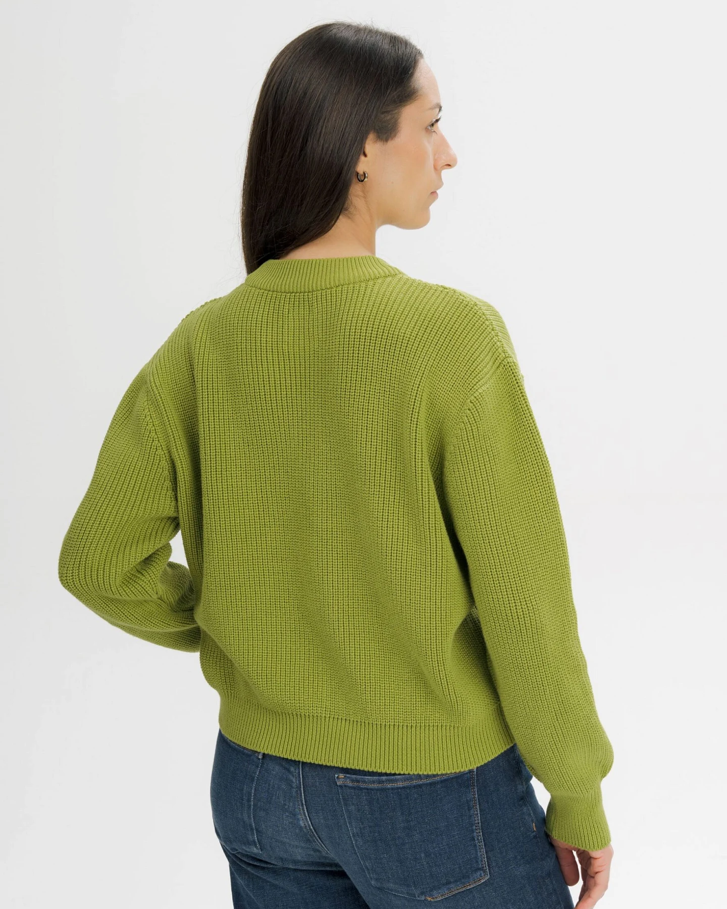 MELA Damen vegan Strickpullover Mit Rippmuster Adah Seaweed – Ansicht 2