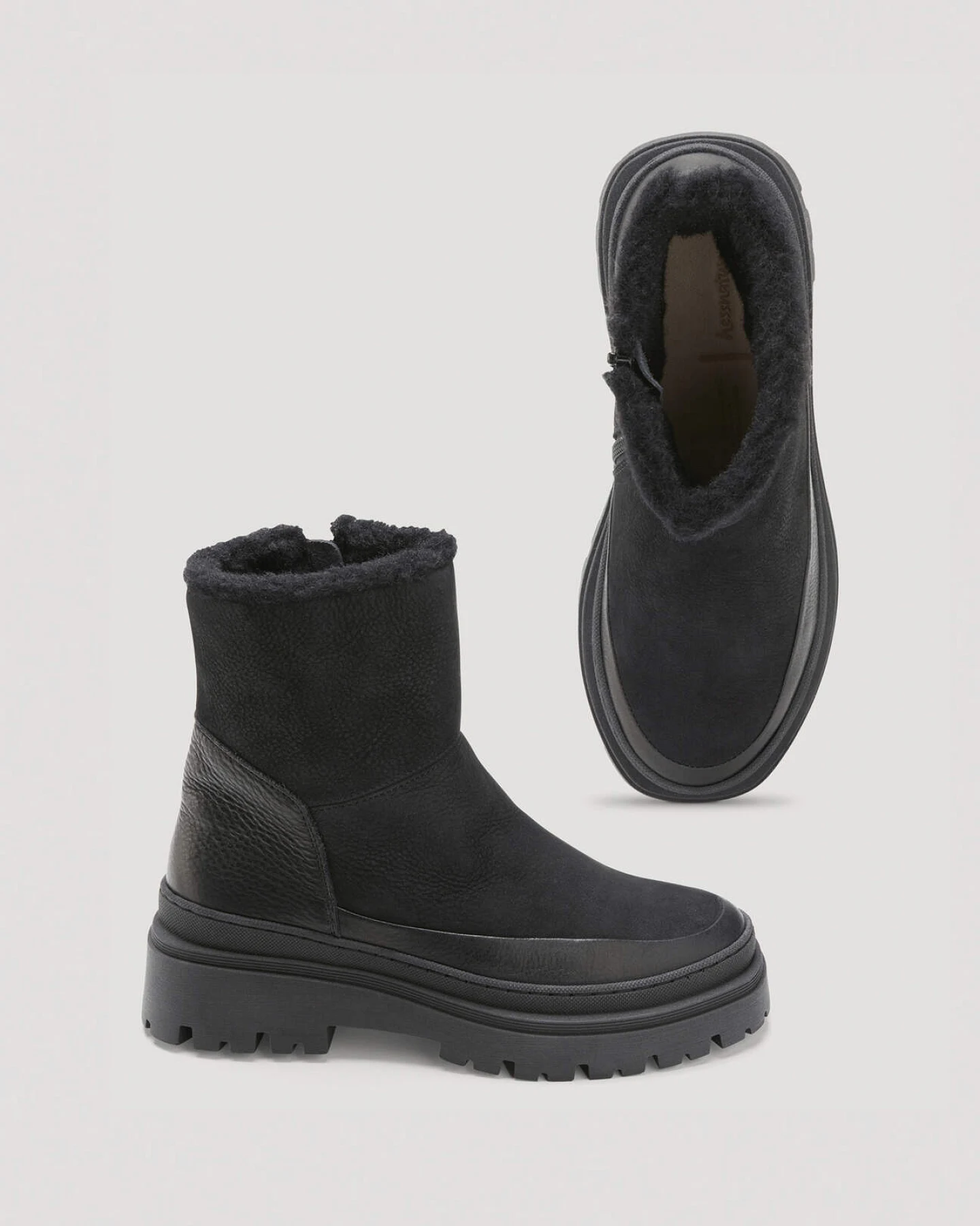hessnatur Damen Stiefelette aus chromfrei gegerbtem Nubuk-Leder - schwarz - Größe 36 – Ansicht 3