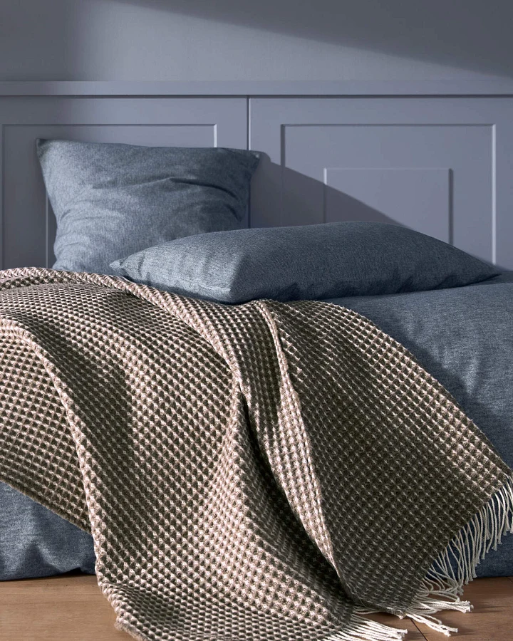 hessnatur Flanell Bettwäsche-Set XABI aus Bio-Baumwolle - blau - Größe 135x200 / 40x80 cm