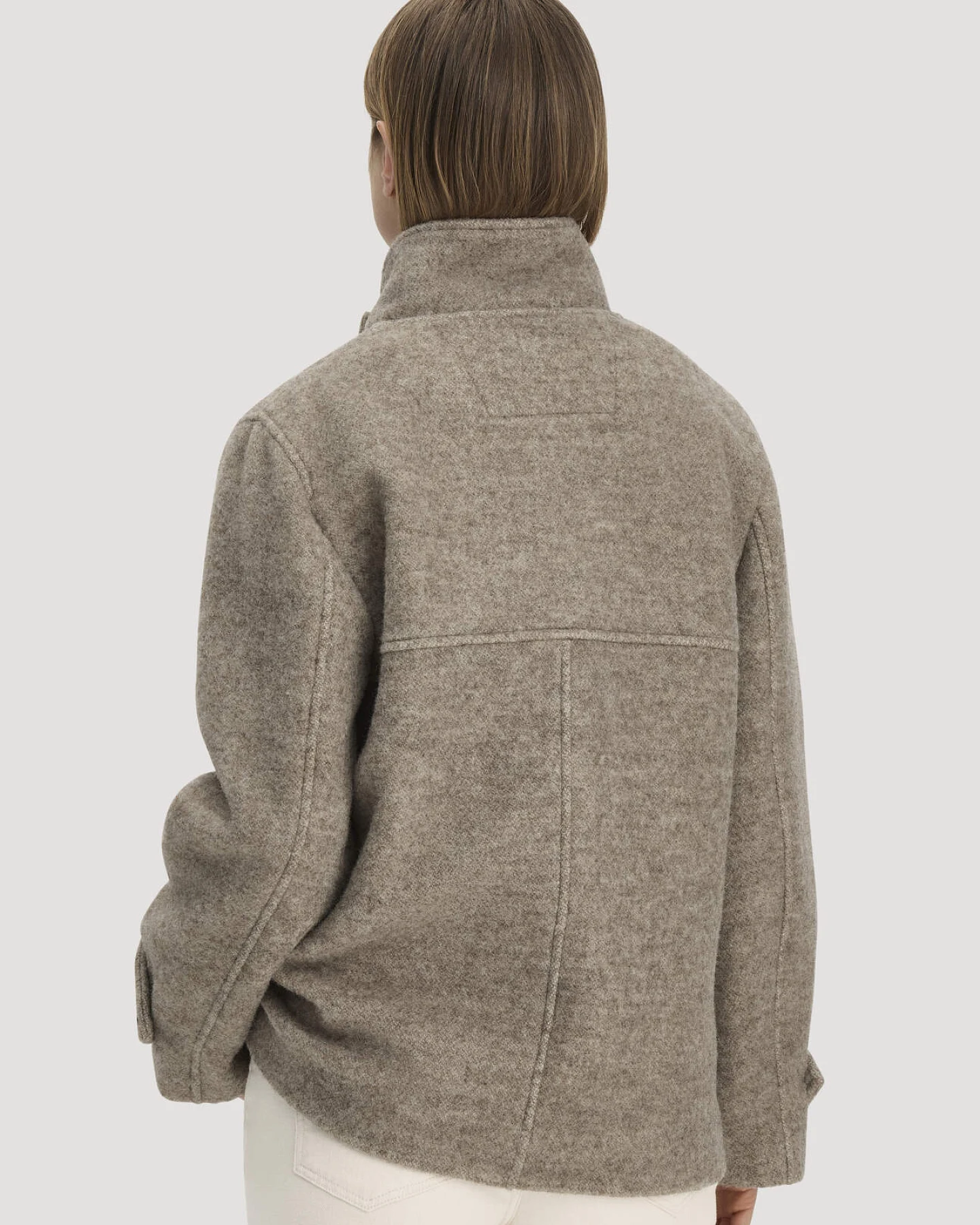 hessnatur Damen Rhön Jacke Relaxed aus Rhönschaf- und europäischer Schurwolle - beige - Größe 36 – Ansicht 4