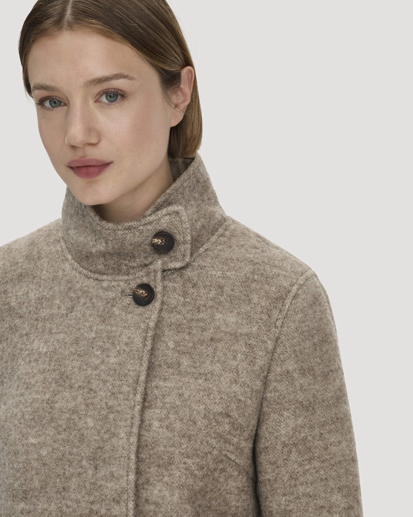 hessnatur Damen Rhön Jacke Relaxed aus Rhönschaf- und europäischer Schurwolle - beige - Größe 38 – Ansicht 3