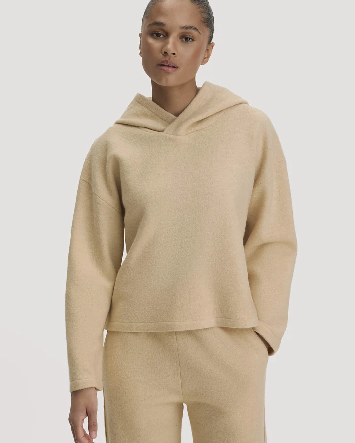 hessnatur Damen Pullover Oversize aus Bio-Merinowolle - beige - Größe L