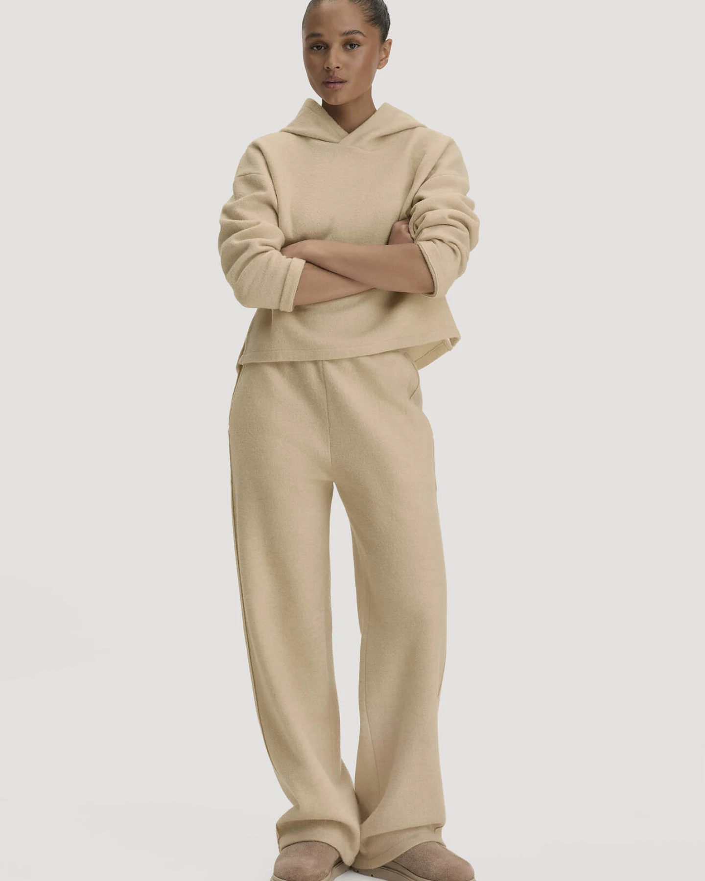 hessnatur Damen Pullover Oversize aus Bio-Merinowolle - beige - Größe M – Ansicht 2