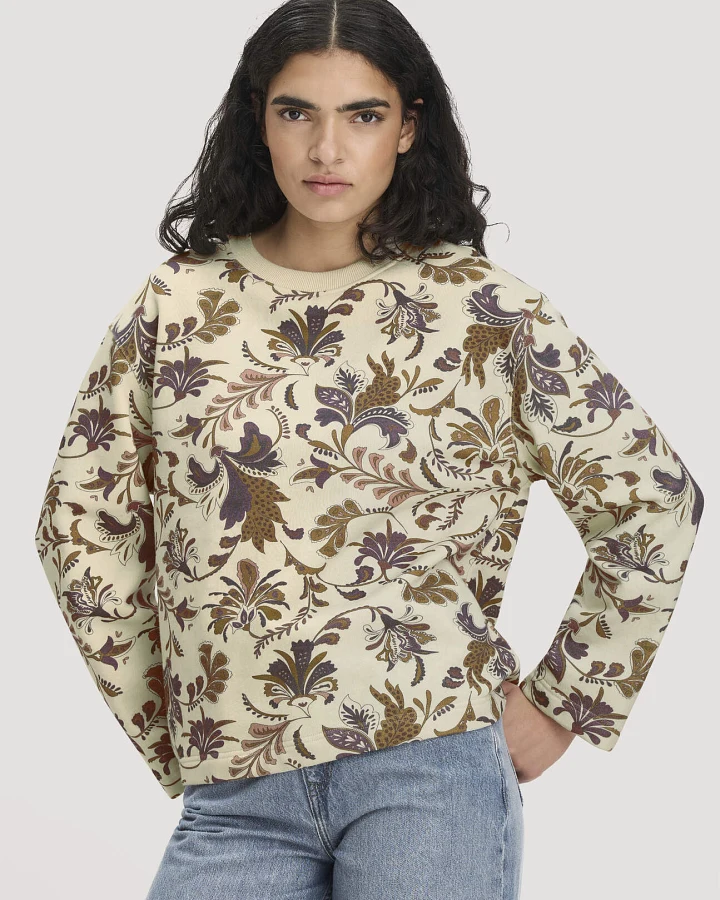 hessnatur Damen Sweatshirt Relaxed aus Bio-Baumwolle mit recycelter Baumwolle - natur - Größe L