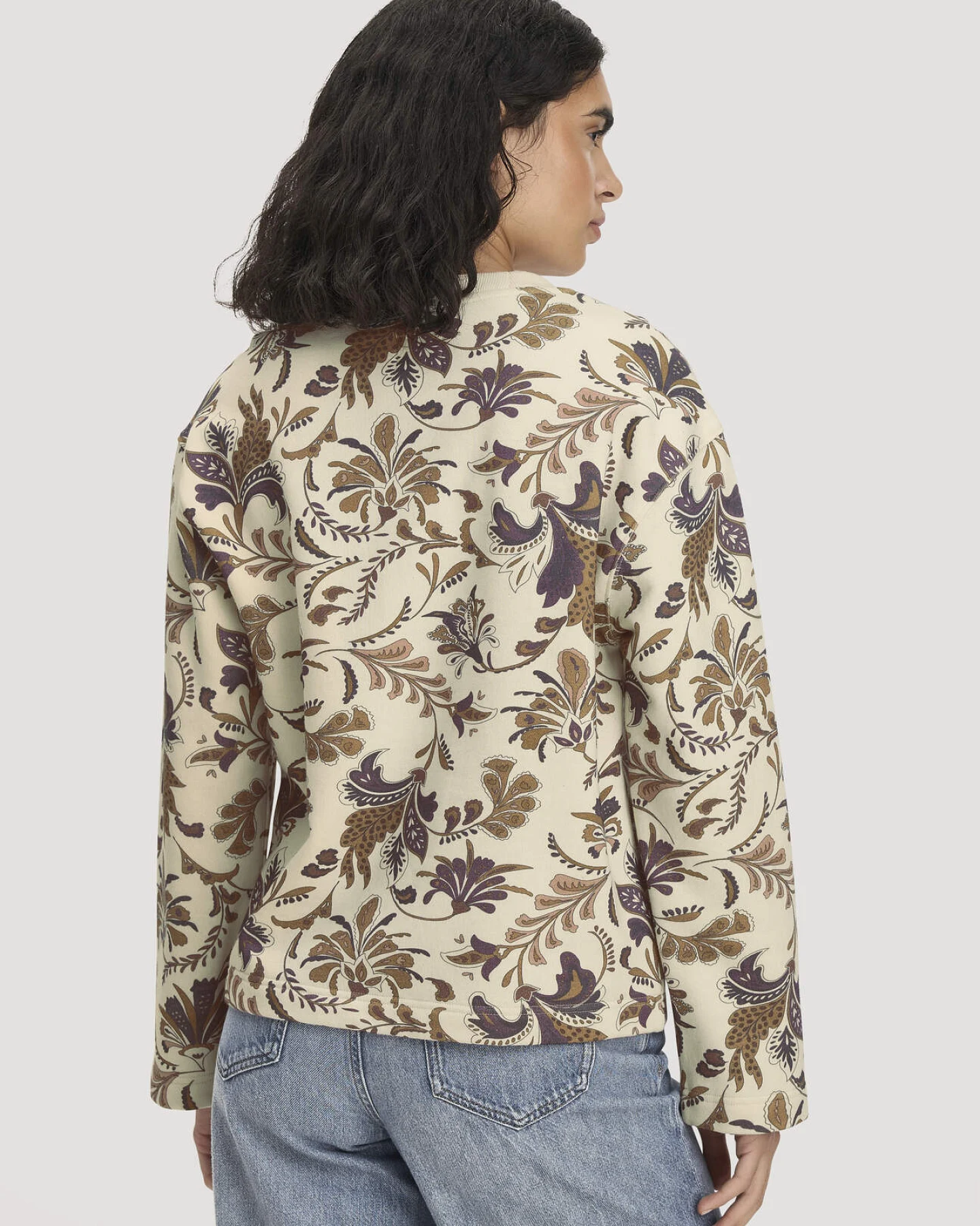 hessnatur Damen Sweatshirt Relaxed aus Bio-Baumwolle mit recycelter Baumwolle - natur - Größe S – Ansicht 3