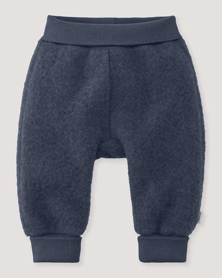hessnatur Baby Wollfleece Hose aus Bio-Merinowolle - blau - Größe 62/68
