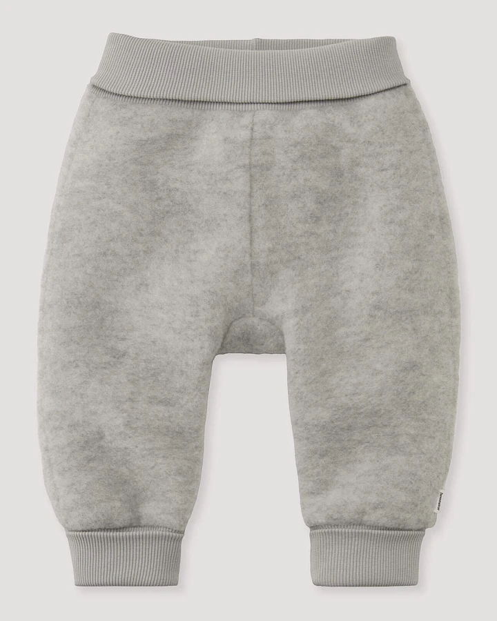 hessnatur Baby Wollfleece Hose aus Bio-Merinowolle - grau - Größe 62/68