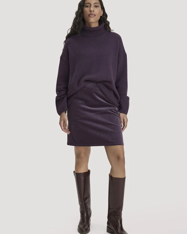 hessnatur Damen Cordrock Mini aus Bio-Baumwolle - lila - Größe 34