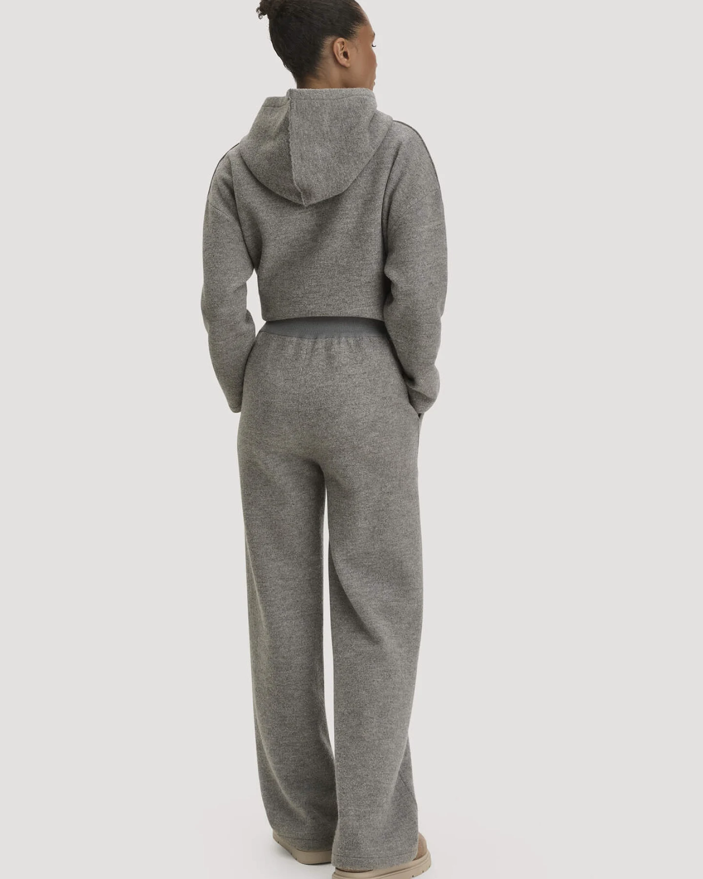 hessnatur Damen Strickhose Relaxed aus Bio-Merinowolle - grau - Größe L – Ansicht 2